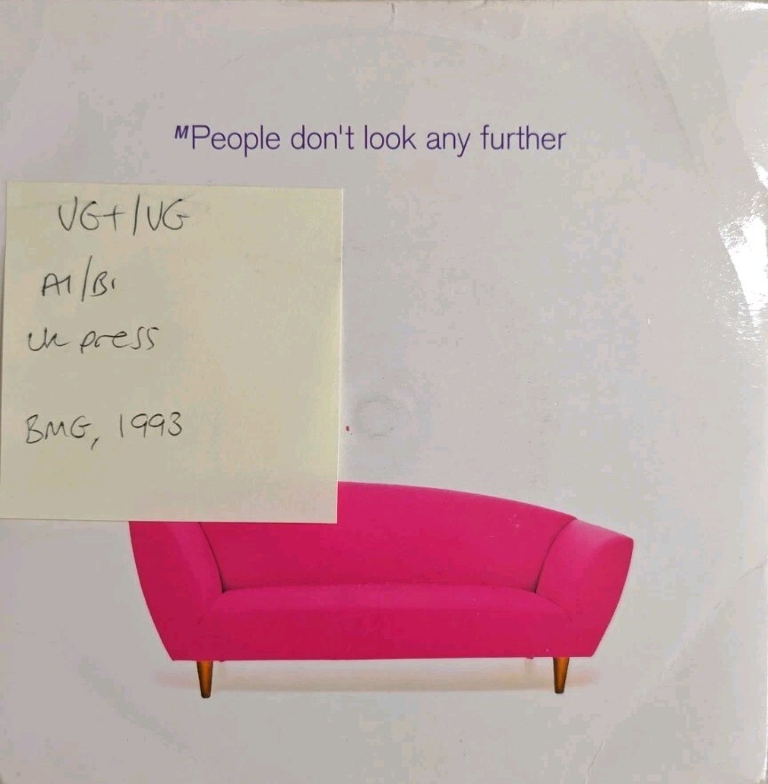 M People Don't Look Any Further Vinyl Record 7" VG+/VG BM110 1993 vinyl record sleeve M People Don't Look Any Further Vinyl Record 7" VG+/VG BM110 1993 sleeve