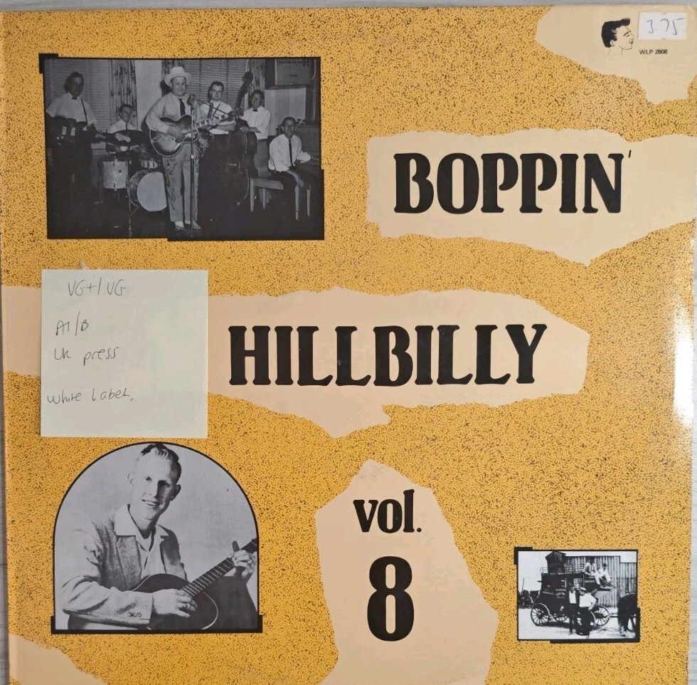 Various Boppin' Hillbilly Vol. 8 Vinyl Record LP VG+/VG WLP2808 vinyl record sleeve Various Boppin' Hillbilly Vol. 8 Vinyl Record LP VG+/VG WLP2808 sleeve