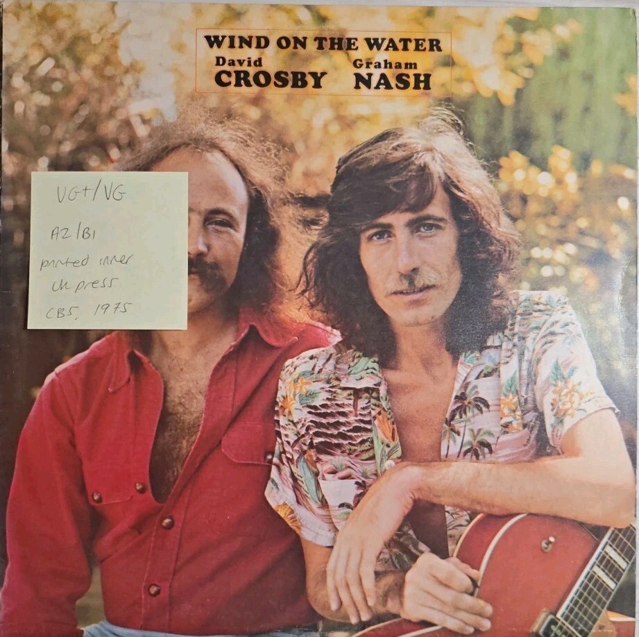 Crosby & Nash Wind On The Water Vinyl Record VG+/VG 2310 428 1975 vinyl record sleeve