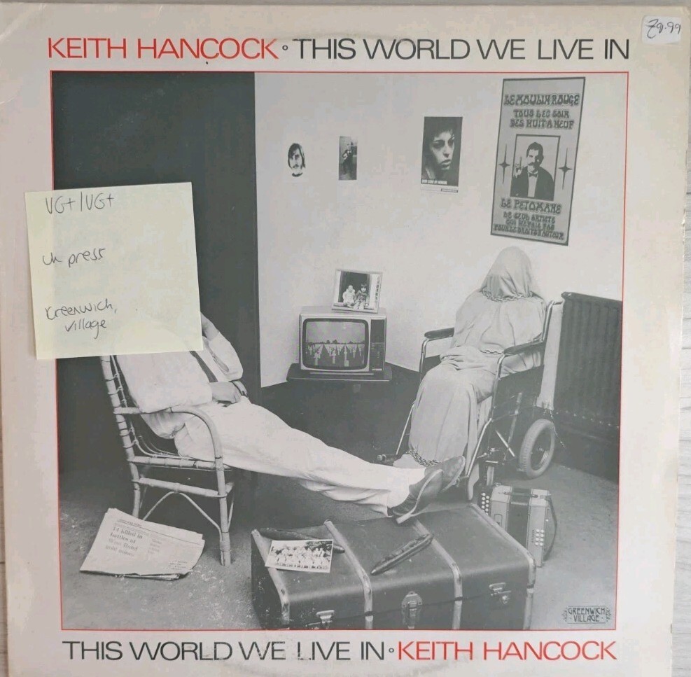 Keith Hancock This World We Live In Vinyl Record LP VG+/VG+ GVR237 vinyl record sleeve Keith Hancock This World We Live In Vinyl Record LP VG+/VG+ GVR237 sleeve