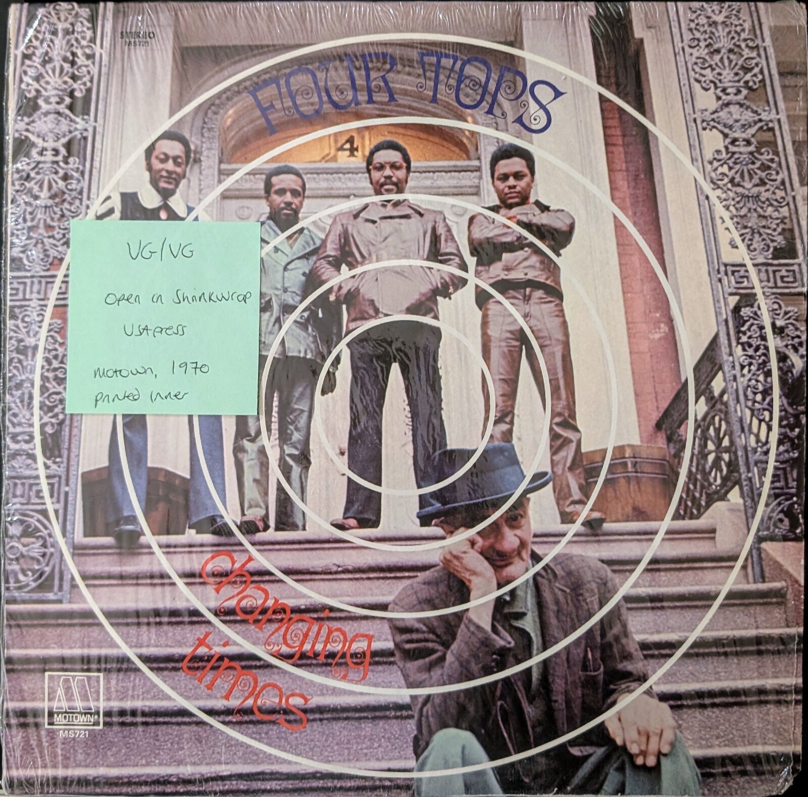 Four Tops Changing Times Vinyl Record LP VG/VG MS721 1970 vinyl record sleeve Four Tops Changing Times Vinyl Record LP VG/VG MS721 1970 sleeve
