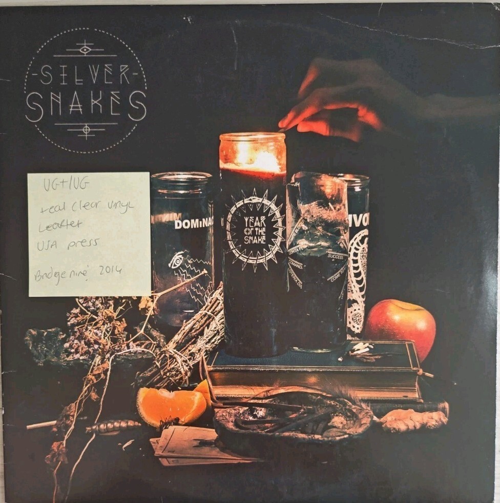 Silver Snakes Year Of The Snake Teal Clear Vinyl Record VG+/VG 2014 vinyl record sleeve