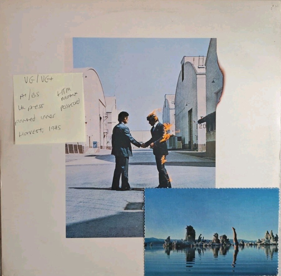 Pink Floyd Wish You Were Here Vinyl Record VG/VG+ SHVL 814 1975 A1/B5 Postcard sleeve