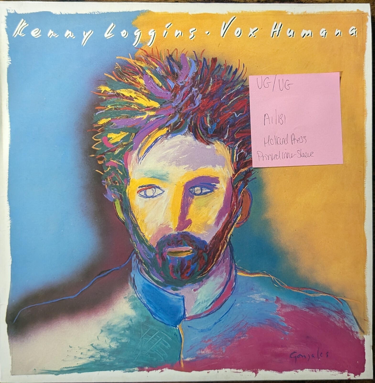 Kenny Loggins Vox Humana Vinyl Record VG/VG CBS 26221 1985 1st Press sleeve