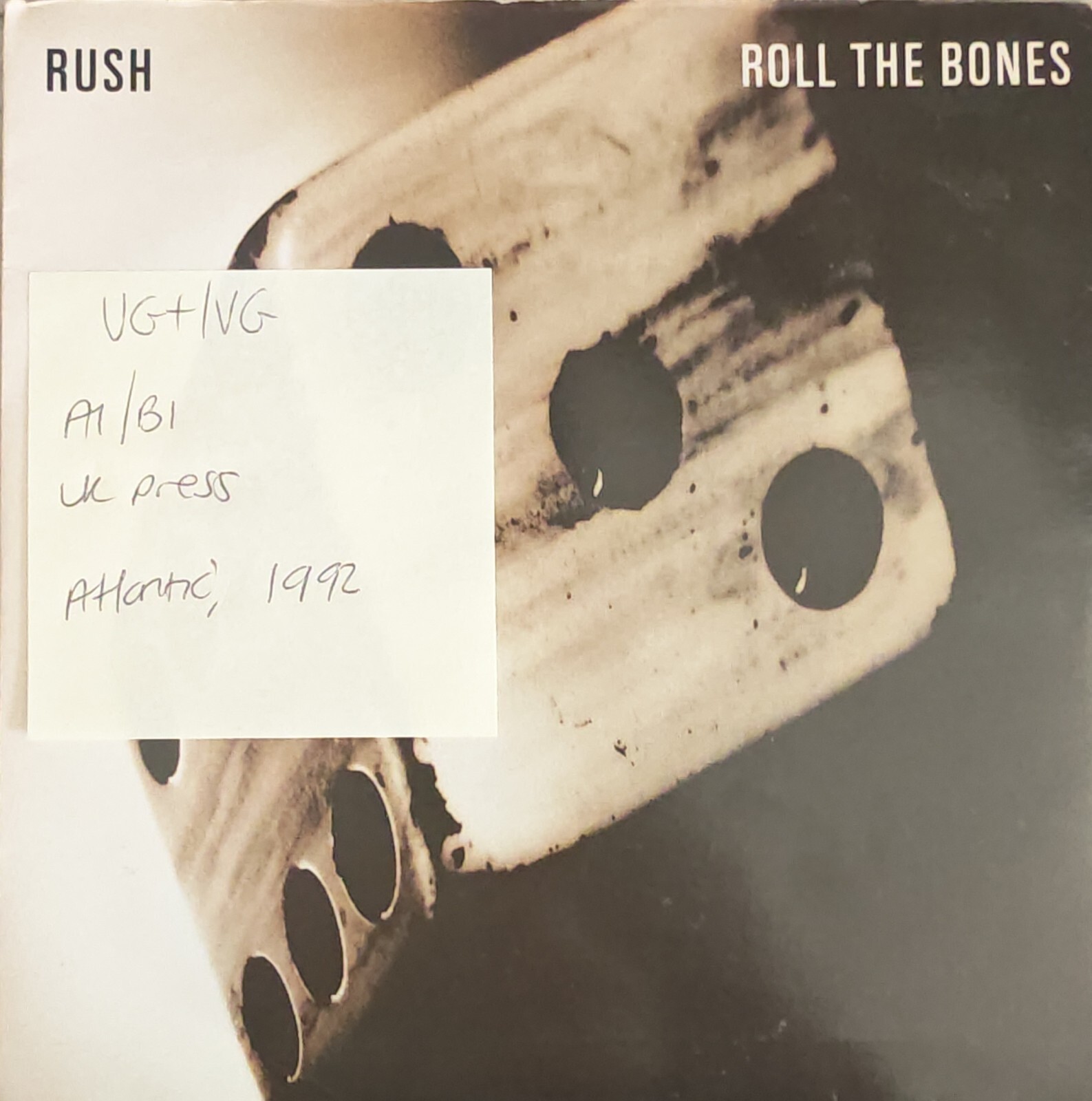 Rush Roll The Bones Vinyl Record VG+/VG A7524 1992 sleeve