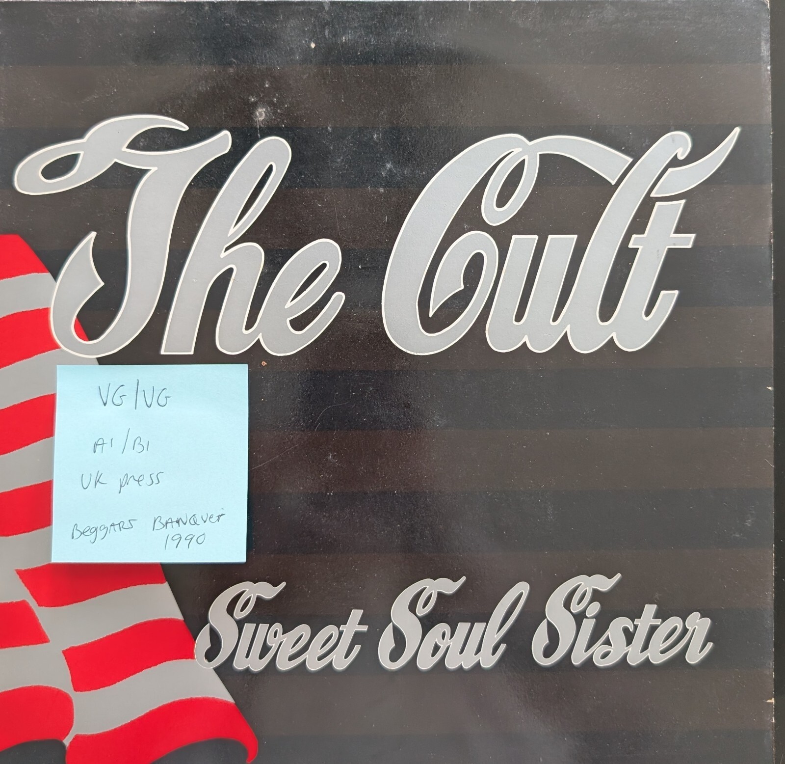 The Cult Sweet Soul Sister Vinyl Record VG/VG BEG 241T 1990 vinyl record sleeve