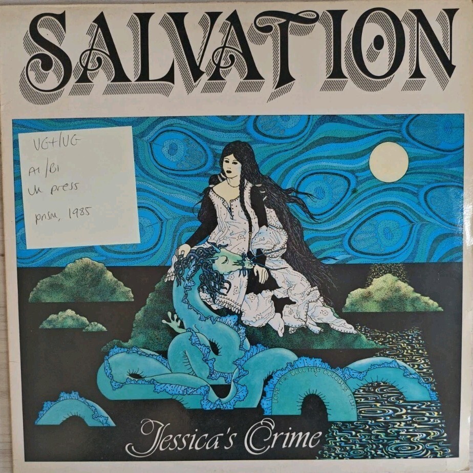 Salvation Jessica's Crime Vinyl Record LP VG+/VG USS104 1985 vinyl record sleeve Salvation Jessica's Crime Vinyl Record LP VG+/VG USS104 1985 sleeve