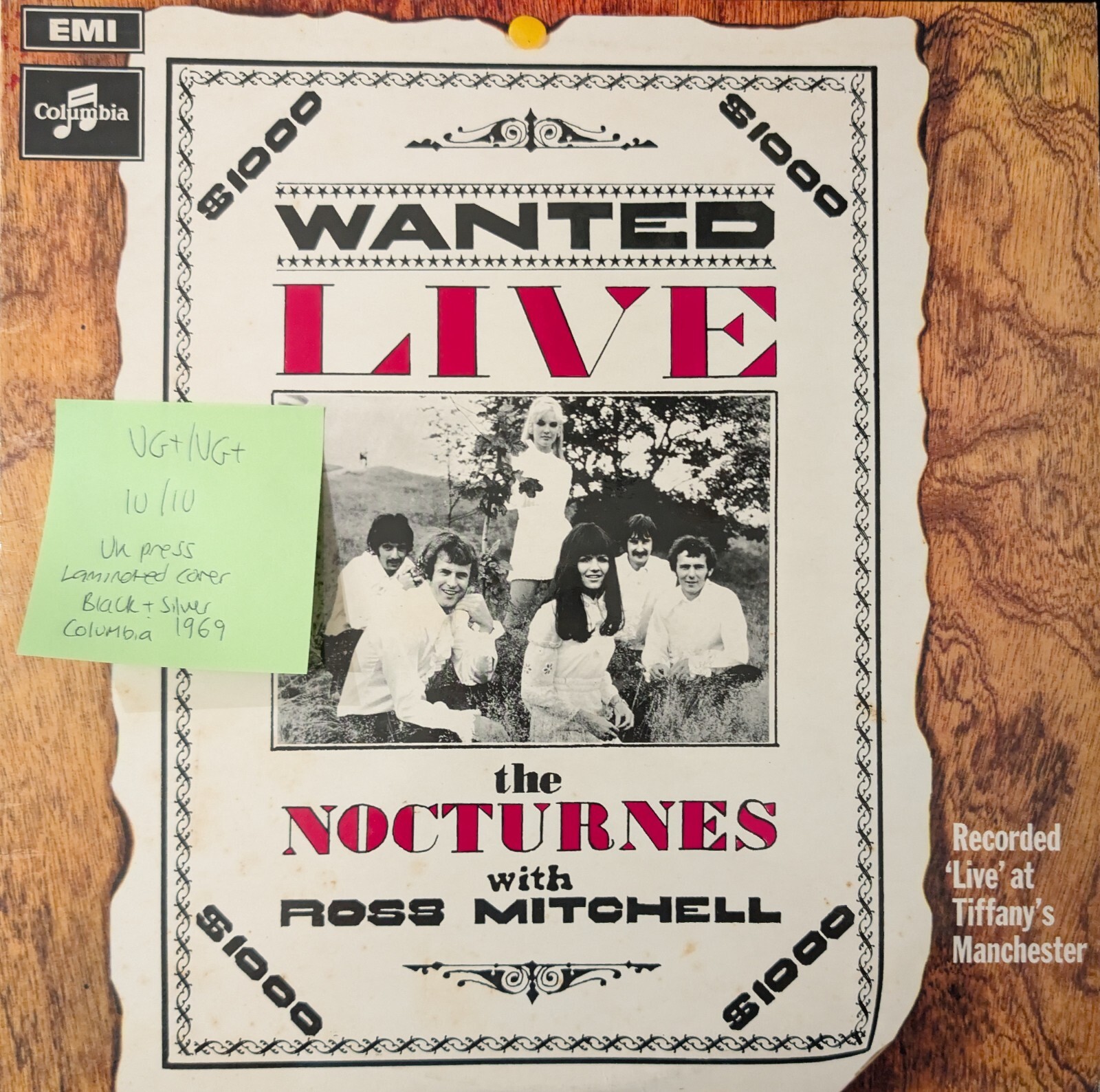 The Nocturnes Wanted Live Vinyl Record VG+/VG+ SX6315 1969 sleeve