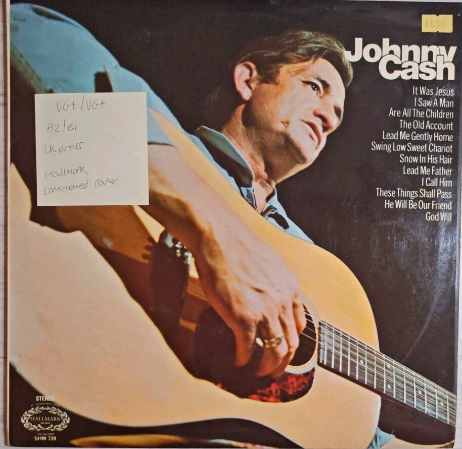 Johnny Cash Hymns Vinyl Record VG+/VG+ SHM 739 1971 sleeve