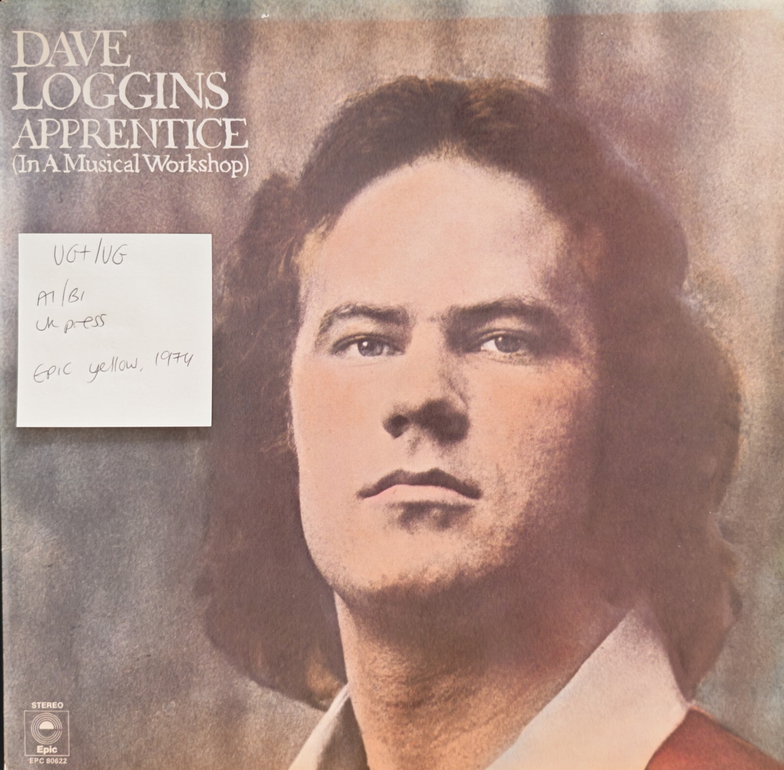 Dave Loggins Apprentice Vinyl Record VG+/VG EPC80622 1974 sleeve