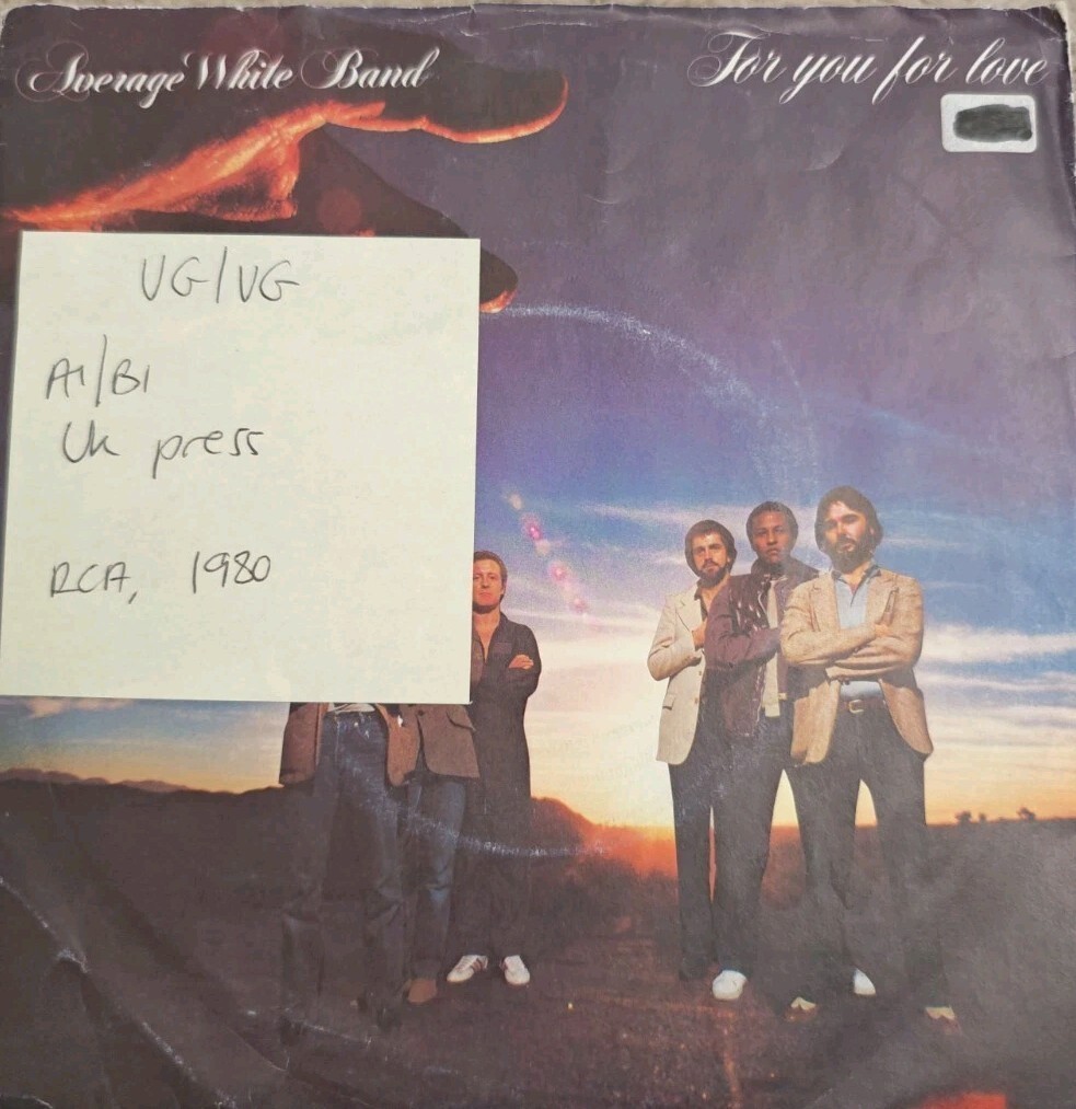 Average White Band For You For Love Vinyl Record 7" VG/VG AWB-2 1980 sleeve