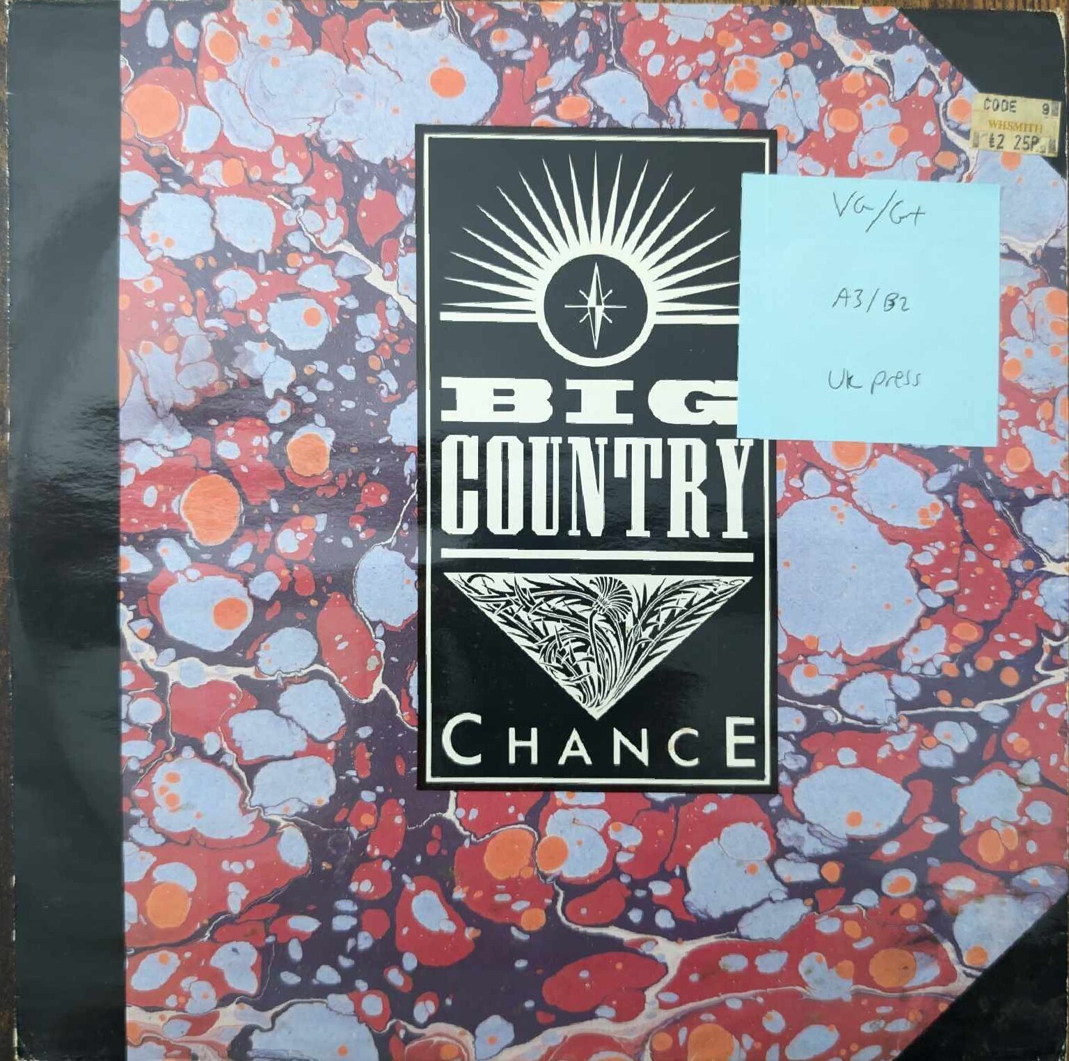 Big Country Chance Vinyl Record 12" VG/G+ COUNT412 1983 vinyl record sleeve Big Country Chance Vinyl Record 12" VG/G+ COUNT412 1983 sleeve