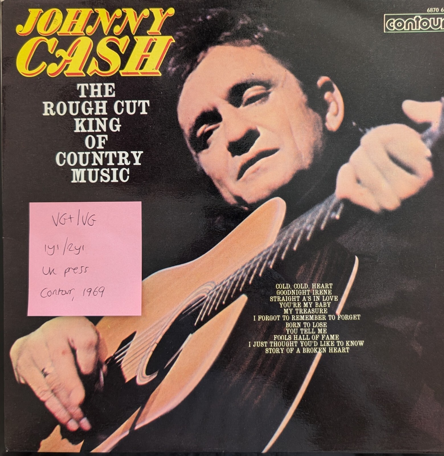 Johnny Cash The Rough Cut King of Country Music Vinyl Record LP VG+/VG 6870605 1969 vinyl record sleeve Johnny Cash The Rough Cut King of Country Music Vinyl Record LP VG+/VG 6870605 1969 sleeve
