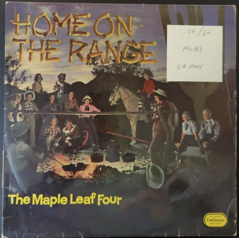 The Maple Leaf Four Home On The Range Vinyl Record LP VG/G+ WLP6033 1961 EJ Day vinyl record sleeve The Maple Leaf Four Home On The Range Vinyl Record LP VG/G+ WLP6033 1961 EJ Day sleeve