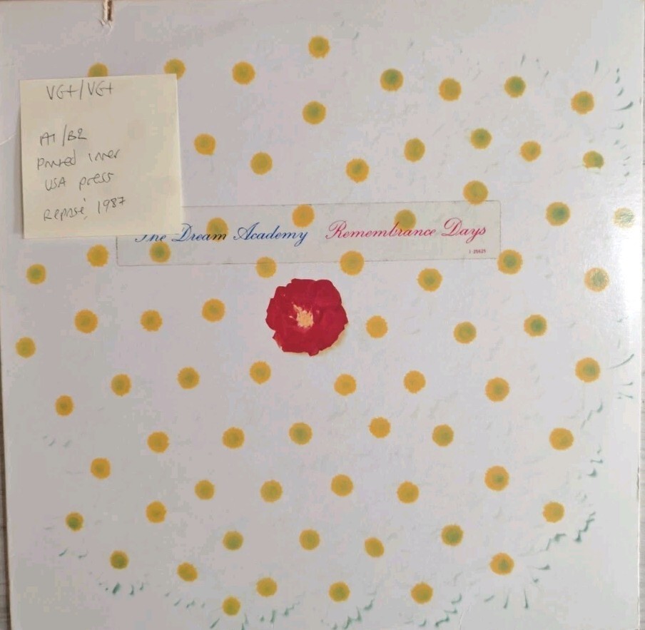 Dream Academy Remembrance Days Vinyl Record LP VG+/VG+ 25625-1 1987 vinyl record sleeve Dream Academy Remembrance Days Vinyl Record LP VG+/VG+ 25625-1 1987 sleeve