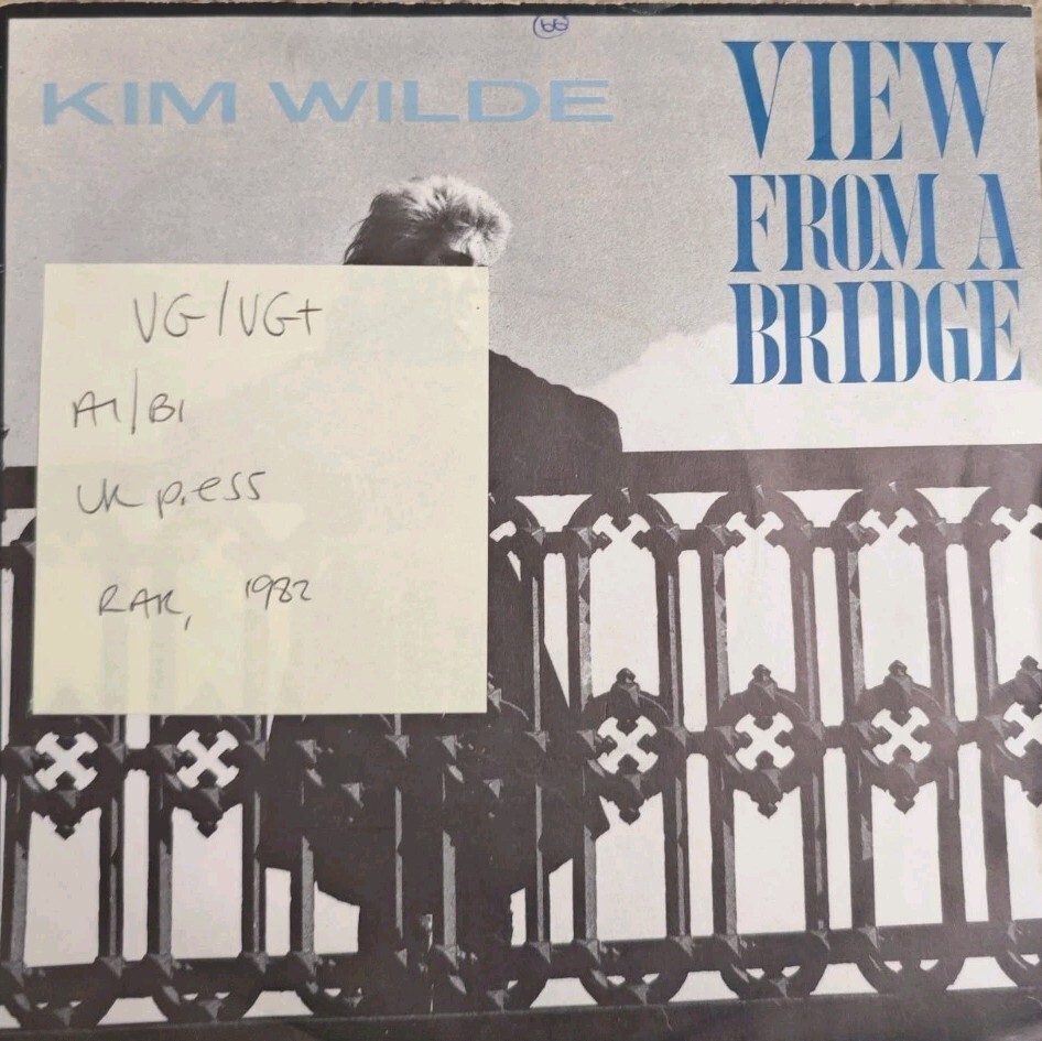 Kim Wilde View From A Bridge Vinyl Record 7" VG/VG+ RAK 342 1982 vinyl record sleeve Kim Wilde View From A Bridge Vinyl Record 7" VG/VG+ RAK 342 1982 sleeve