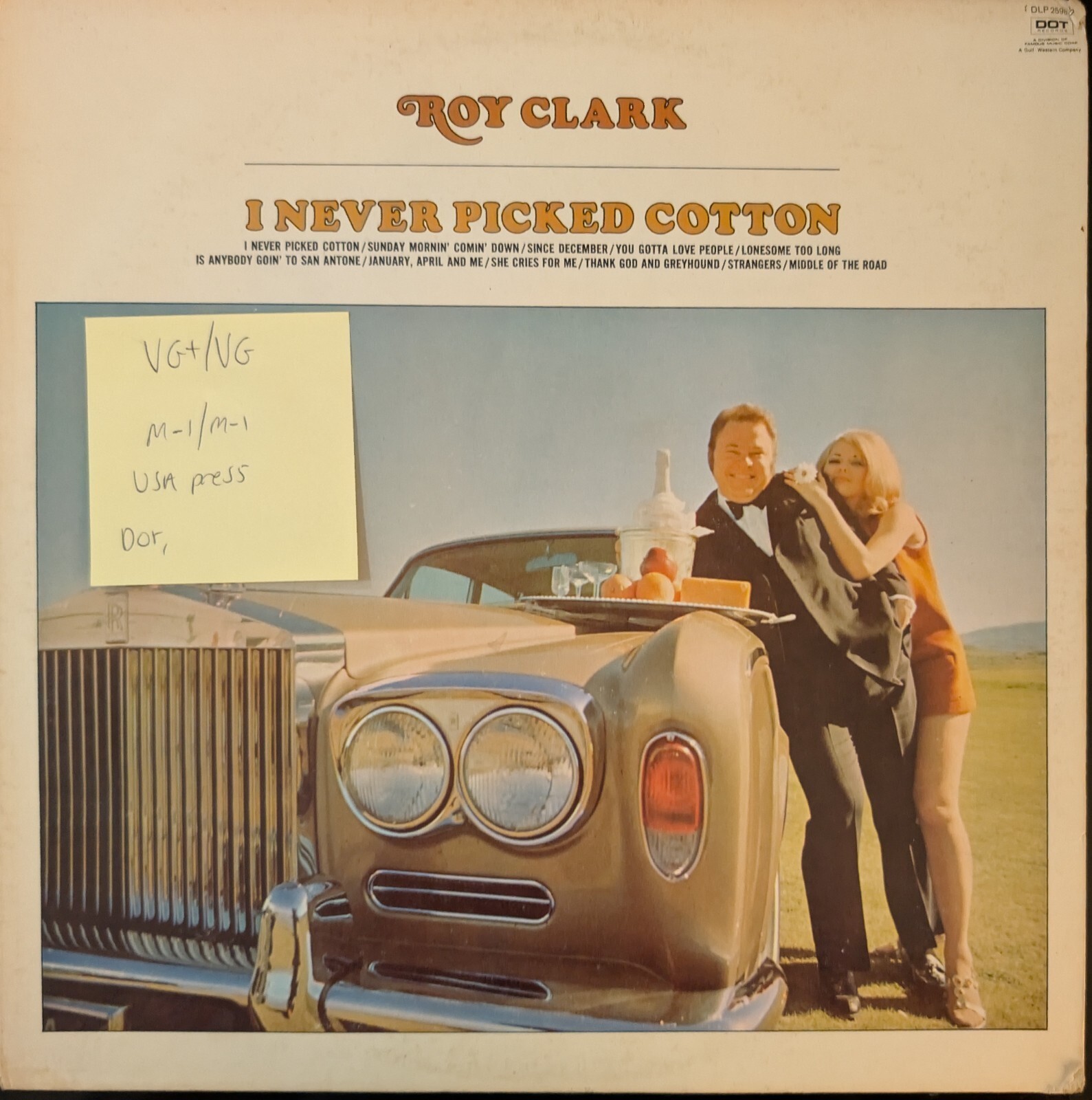 Roy Clarke I Never Picked Cotton Vinyl Record LP VG+/VG DLP-25980 vinyl record sleeve Roy Clarke I Never Picked Cotton Vinyl Record LP VG+/VG DLP-25980 sleeve