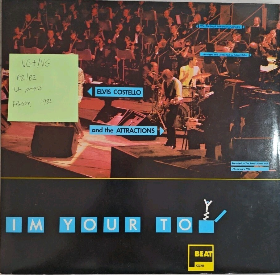 Elvis Costello & The Attractions I'm Your Toy Vinyl Record 12" VG+/VG XX21T 1982 vinyl record sleeve Elvis Costello & The Attractions I'm Your Toy Vinyl Record 12" VG+/VG XX21T 1982 sleeve