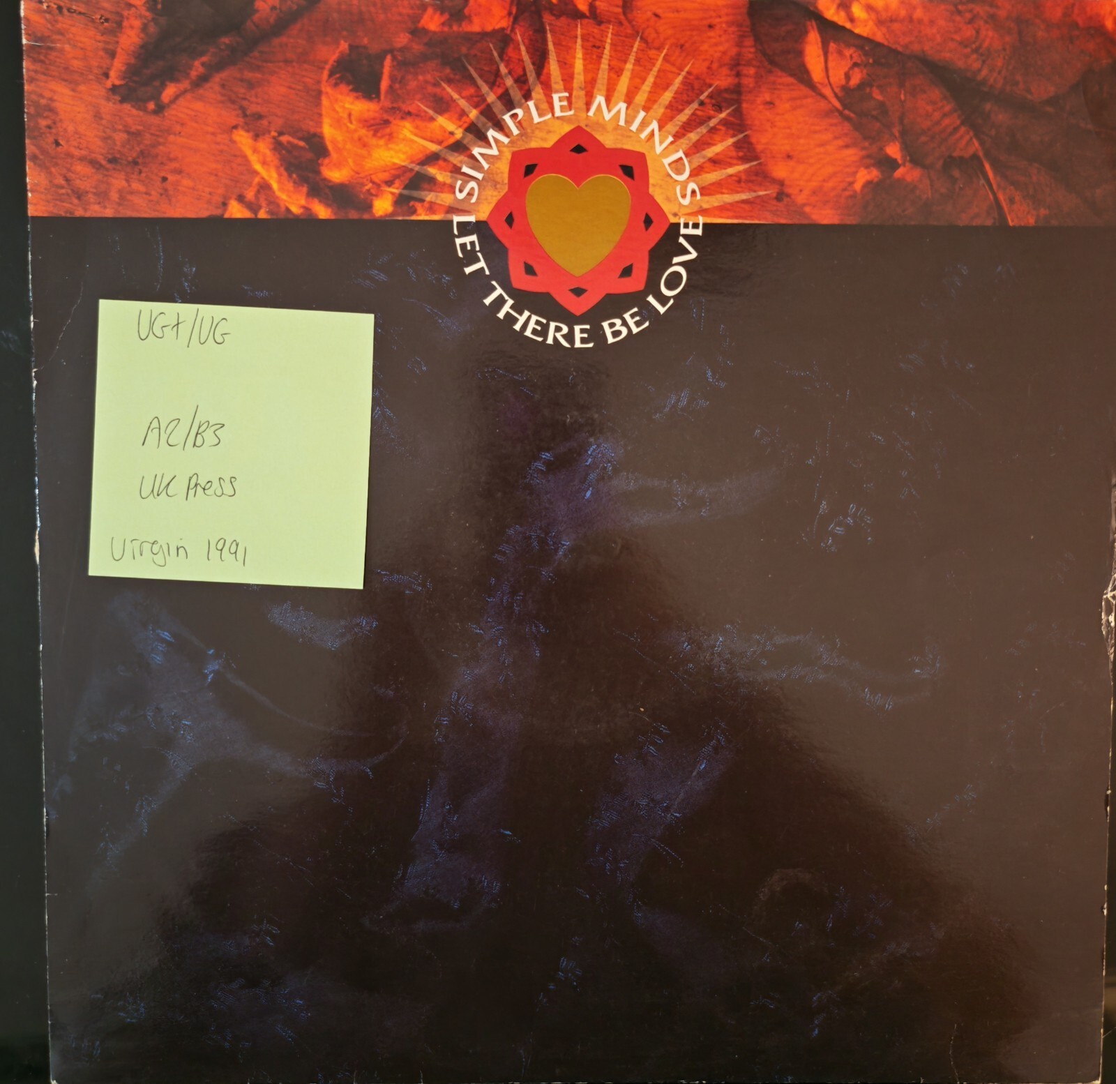 Simple Minds Let There Be Love Vinyl Record 12" VG+/VG VST1332 1991 vinyl record sleeve Simple Minds Let There Be Love Vinyl Record 12" VG+/VG VST1332 1991 sleeve