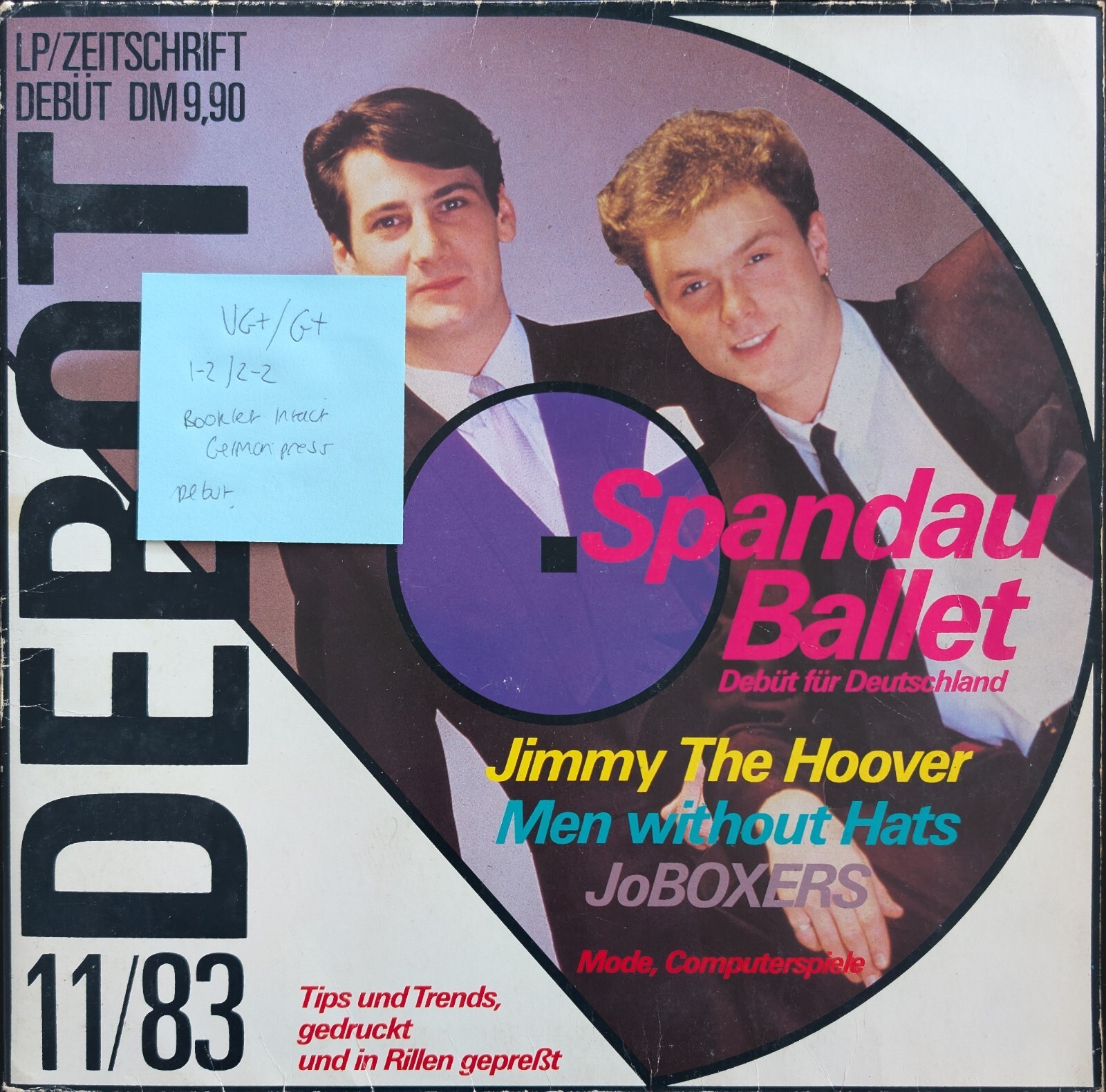 Spandau Ballet 11/83 Debut Vinyl Record LP VG+/G+ 1984 + Booklet vinyl record sleeve Spandau Ballet 11/83 Debut Vinyl Record LP VG+/G+ 1984 + Booklet sleeve