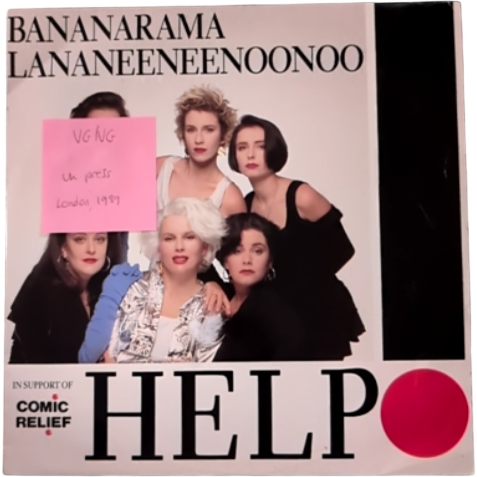 Bananarama Lananeeneenoonoo Help Vinyl Record 12" VG/VG LONX222 1989 vinyl record sleeve Bananarama Lananeeneenoonoo Help Vinyl Record 12" VG/VG LONX222 1989 sleeve
