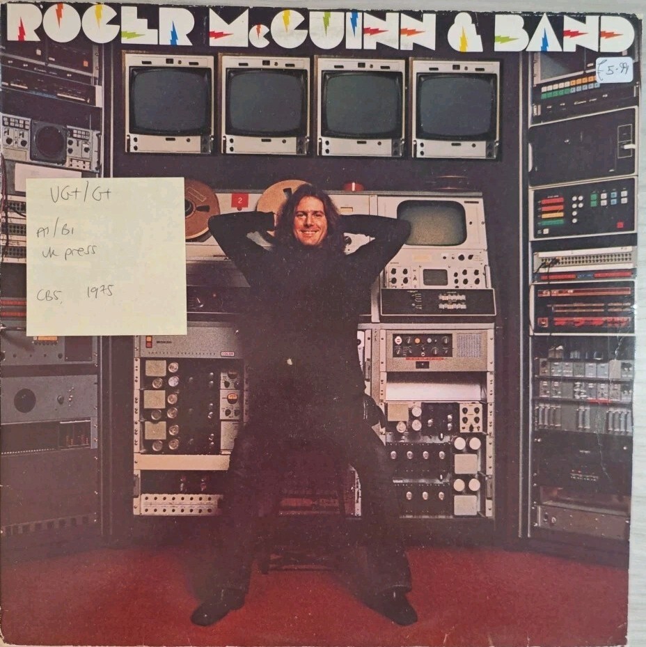 Roger McGuinn & Band Self Titled Vinyl Record LP VG+/G+ CBS80877 1975 vinyl record sleeve Roger McGuinn & Band Self Titled Vinyl Record LP VG+/G+ CBS80877 1975 sleeve