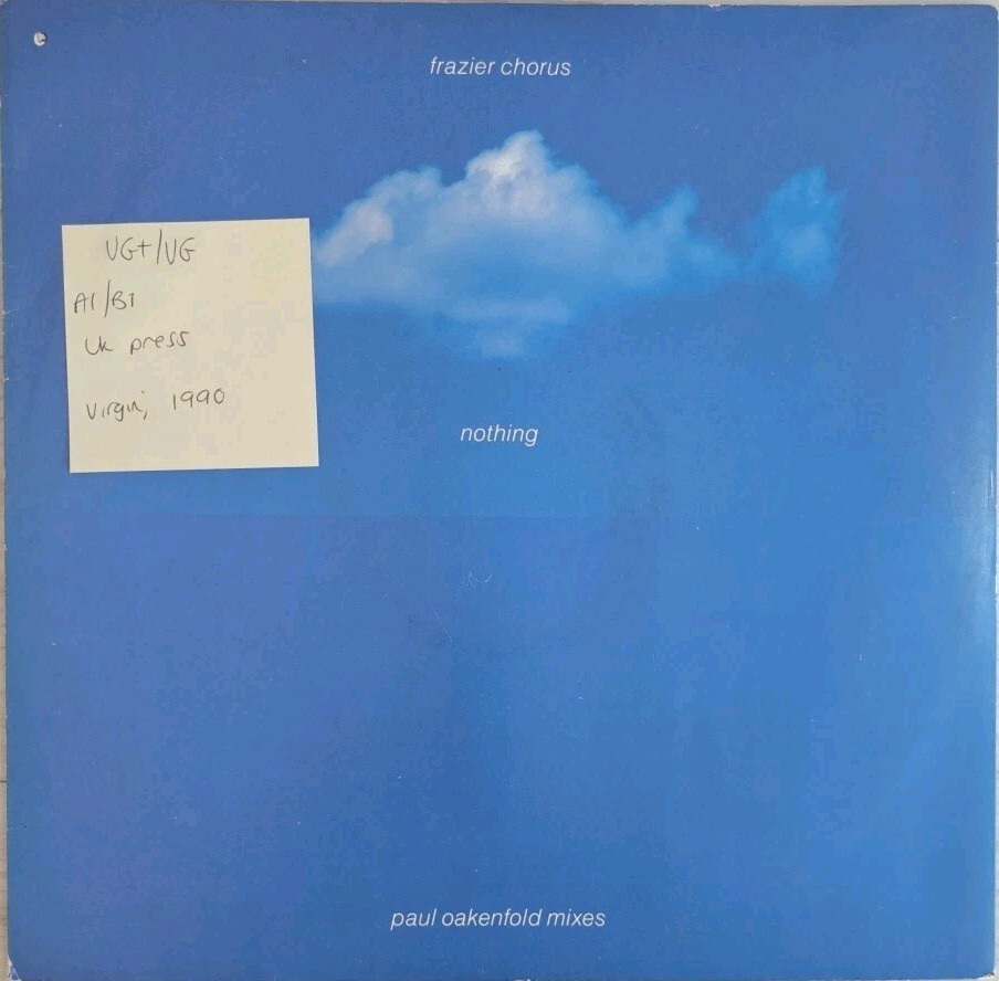 Frazier Chorus Nothing Vinyl Record 12" VG+/VG VST1284 1990 vinyl record sleeve Frazier Chorus Nothing Vinyl Record 12" VG+/VG VST1284 1990 sleeve