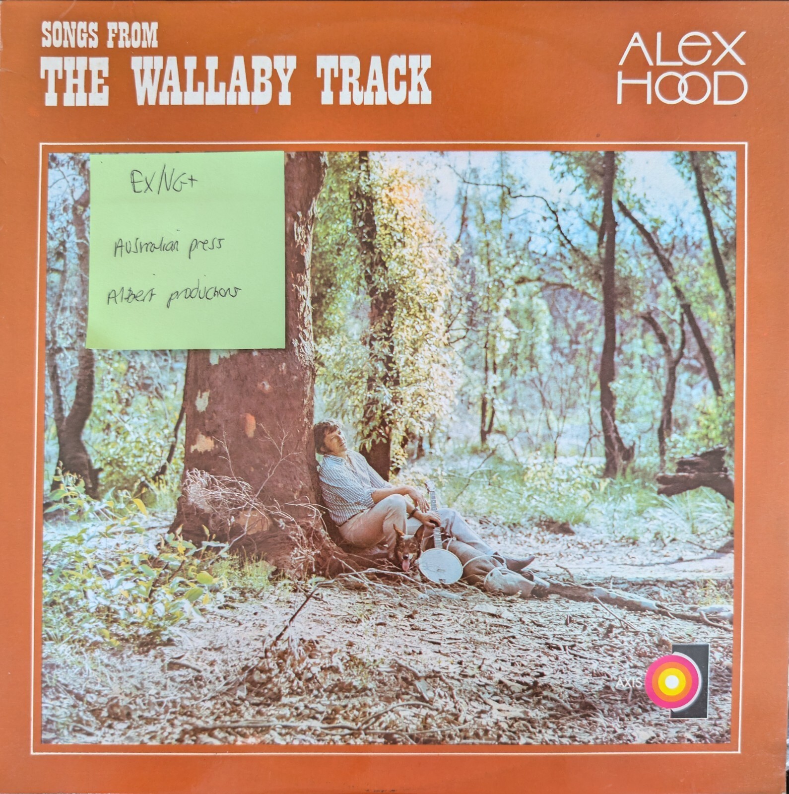 Alex Hood Songs From The Wallaby Track Vinyl Record LP EX/VG+ AXIS6029 1972 vinyl record sleeve Alex Hood Songs From The Wallaby Track Vinyl Record LP EX/VG+ AXIS6029 1972 sleeve