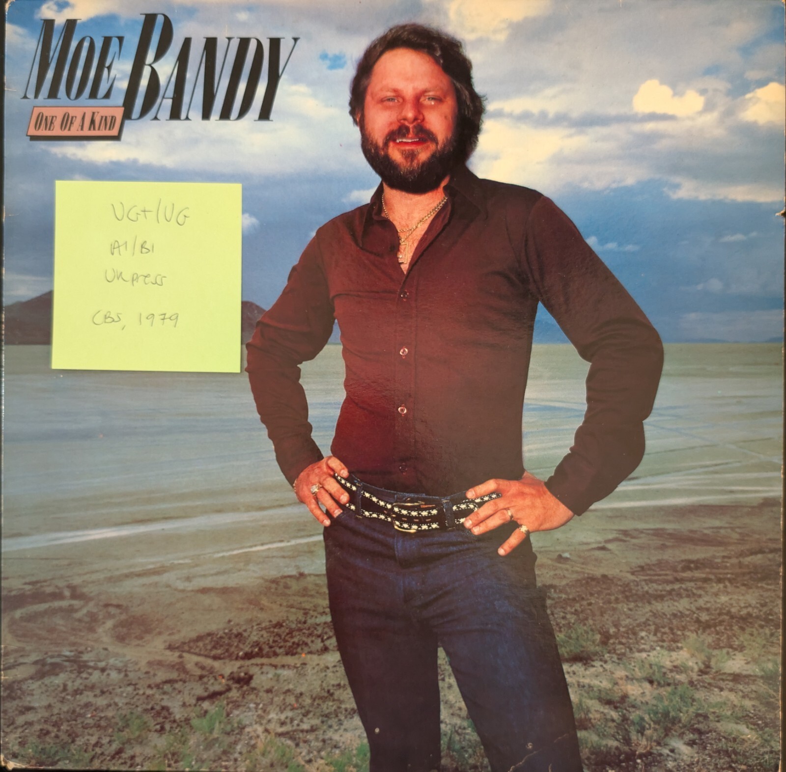 Moe Bandy One Of A Kind Vinyl Record LP VG+/VG CBS84145 1979 Promo vinyl record sleeve Moe Bandy One Of A Kind Vinyl Record LP VG+/VG CBS84145 1979 Promo sleeve