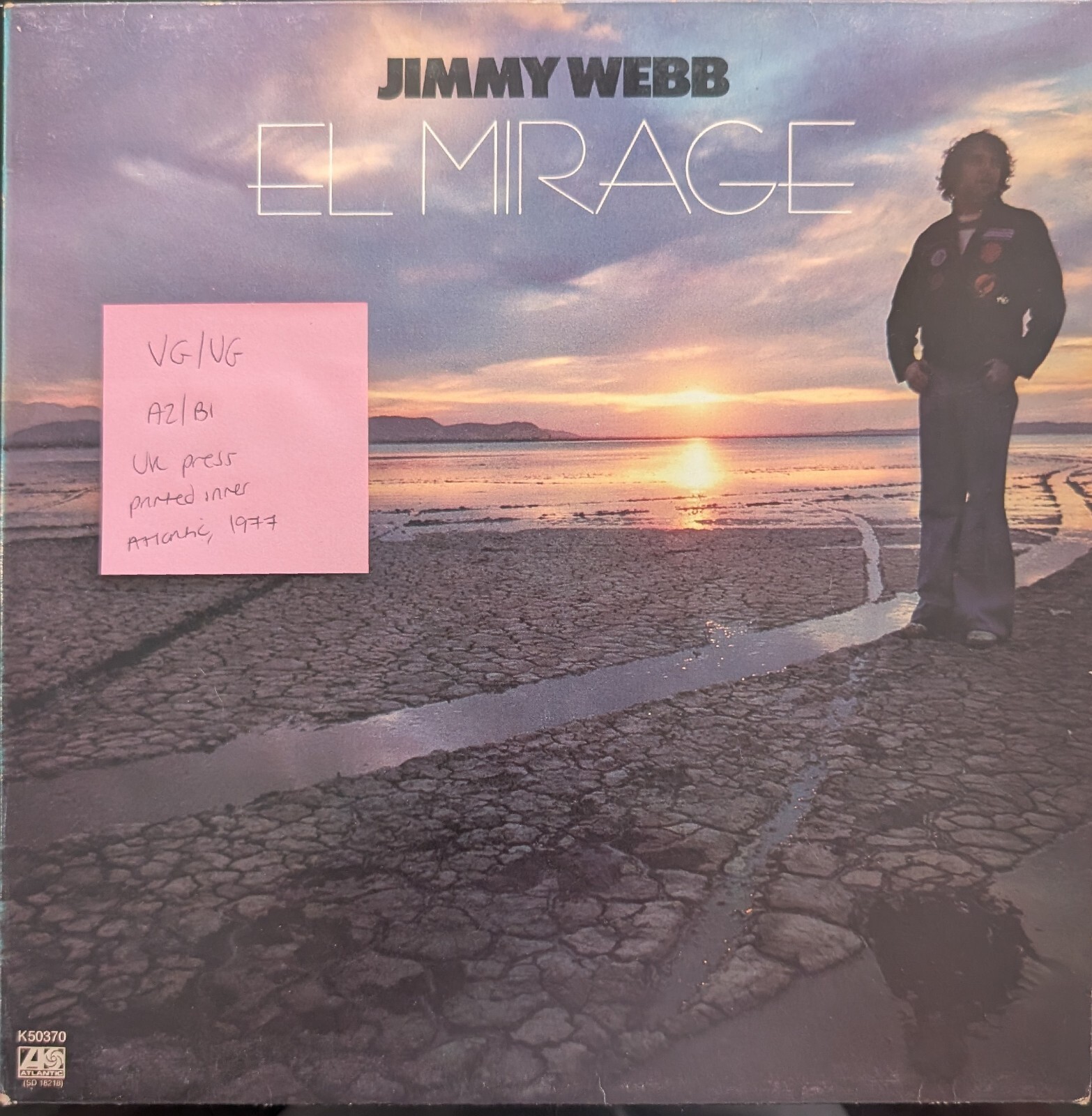 Jimmy Webb El Mirage Vinyl Record LP VG/VG K50370 1977 vinyl record sleeve Jimmy Webb El Mirage Vinyl Record LP VG/VG K50370 1977 sleeve