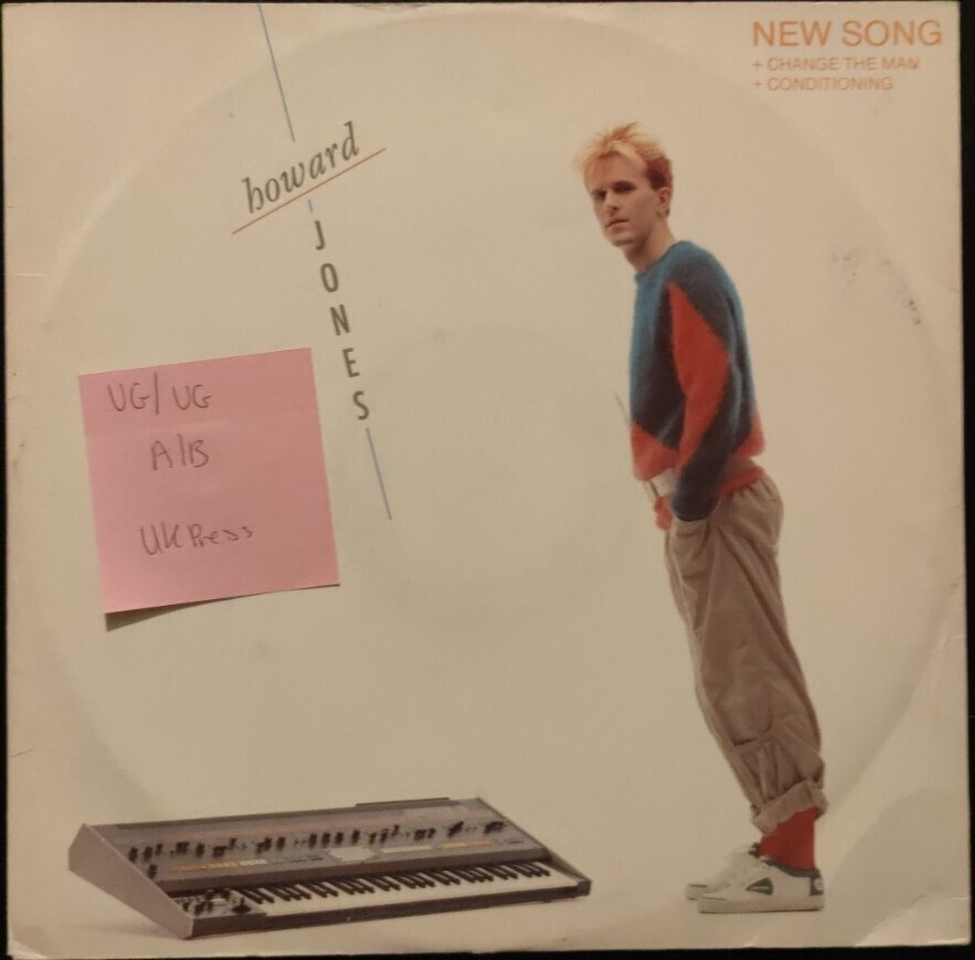 Howard Jones New Song Vinyl Record 12" VG/VG HOW1T 1983 vinyl record sleeve Howard Jones New Song Vinyl Record 12" VG/VG HOW1T 1983 sleeve