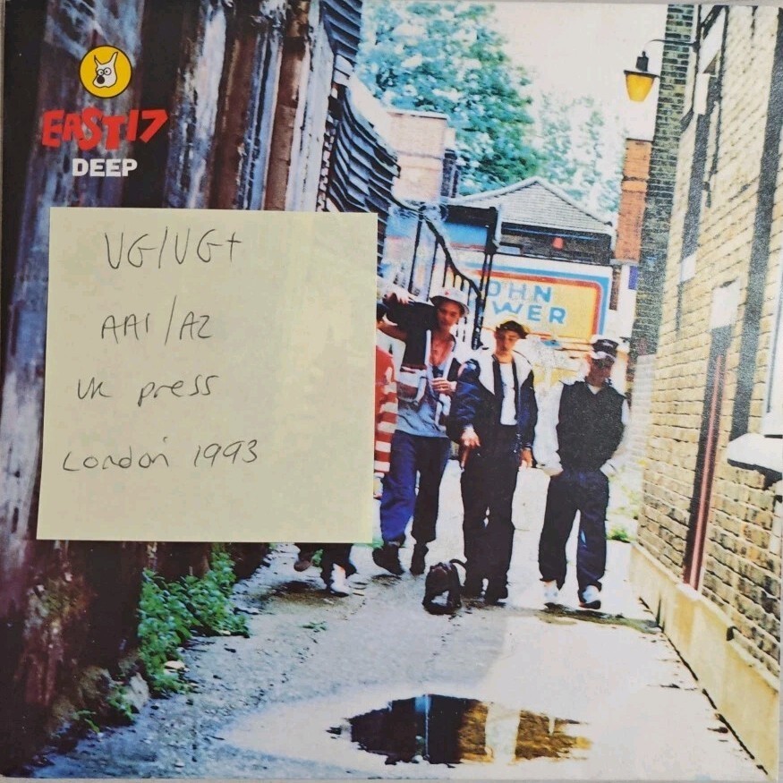 East 17 Deep Vinyl Record 12" VG/VG+ LON334 1993 vinyl record sleeve East 17 Deep Vinyl Record 12" VG/VG+ LON334 1993 sleeve
