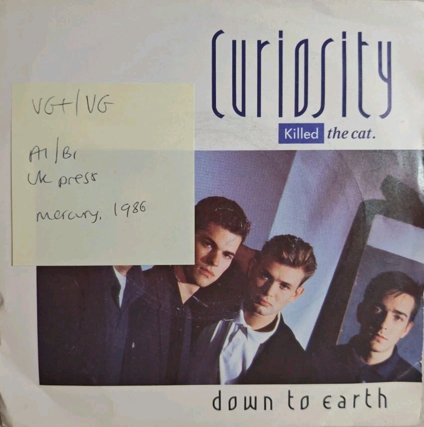 Curiosity Killed The Cat Down To Earth Vinyl Record 7" VG+/VG CAT2 vinyl record sleeve Curiosity Killed The Cat Down To Earth Vinyl Record 7" VG+/VG CAT2 sleeve