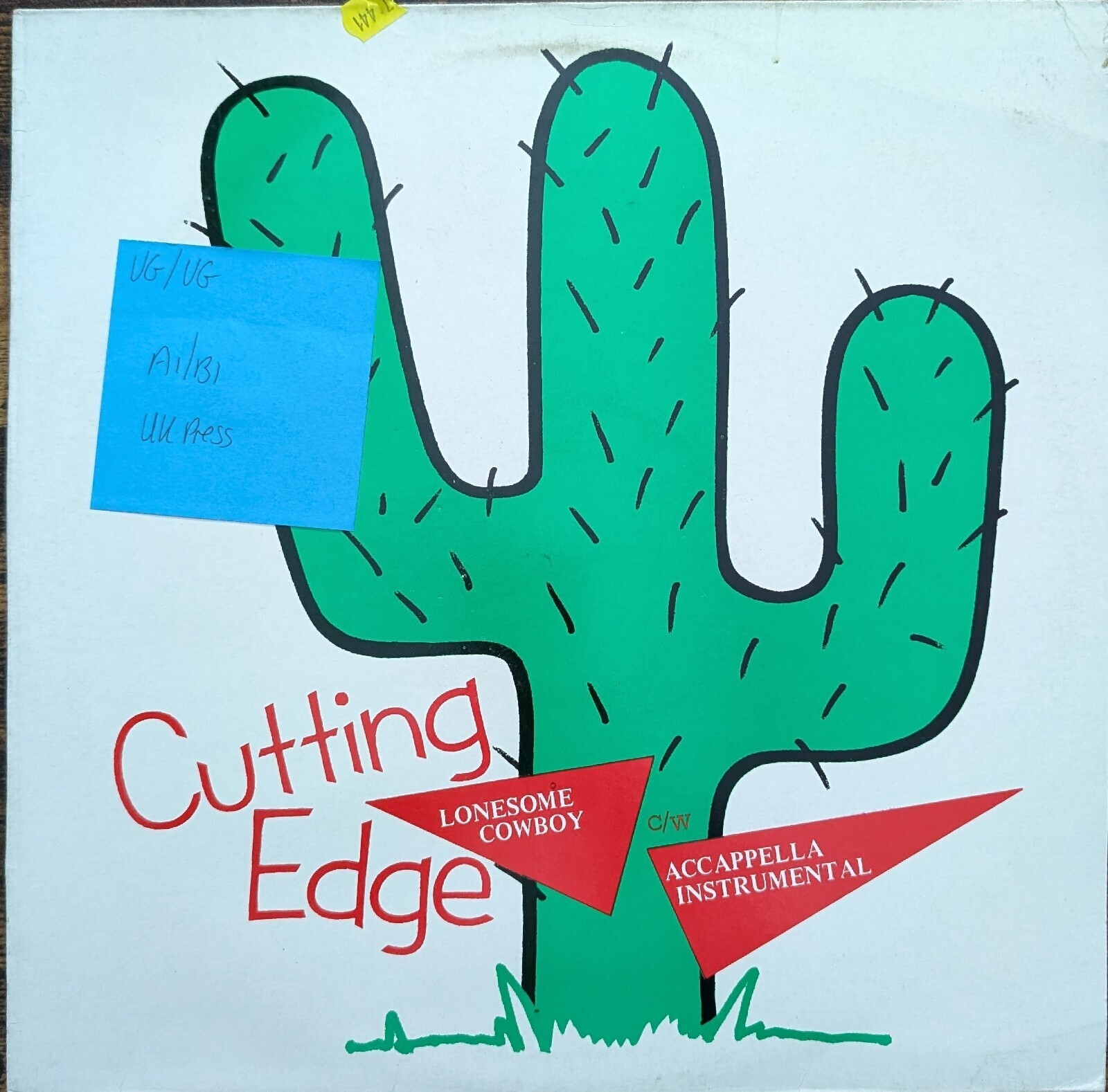 Cutting Edge Lonesome Cowboy Vinyl Record 12" VG/VG MCAT833 1983 1st Press vinyl record sleeve Cutting Edge Lonesome Cowboy Vinyl Record 12" VG/VG MCAT833 1983 1st Press sleeve