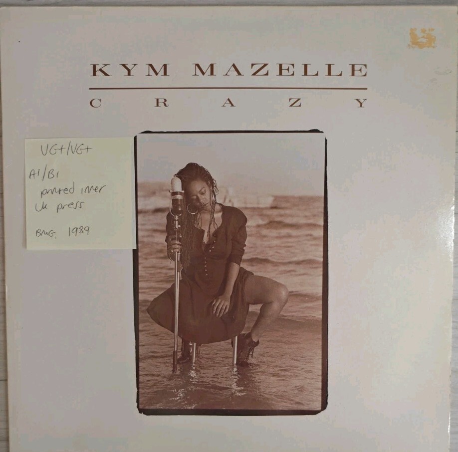 Kym Mazelle Crazy Vinyl Record LP VG+/VG+ SYLP 6004 1989 vinyl record sleeve Kym Mazelle Crazy Vinyl Record LP VG+/VG+ SYLP 6004 1989 sleeve