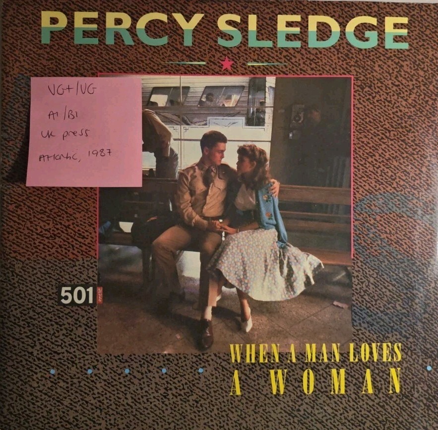 Percy Sledge When A Man Loves A Woman Vinyl Record 12" VG+/VG YZ 96T 1987 vinyl record sleeve Percy Sledge When A Man Loves A Woman Vinyl Record 12" VG+/VG YZ 96T 1987 sleeve