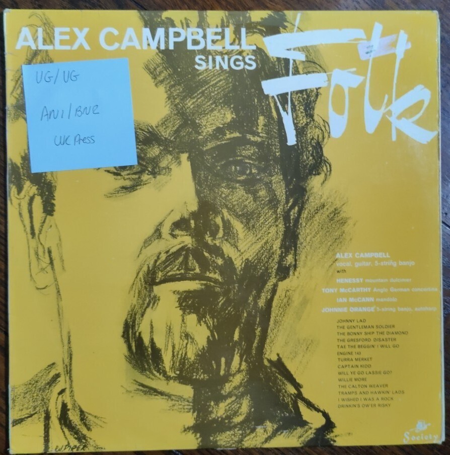 Alex Campbell Sings Folk Session Vinyl Record LP VG/VG SOC 960 1964 vinyl record sleeve Alex Campbell Sings Folk Session Vinyl Record LP VG/VG SOC 960 1964 sleeve