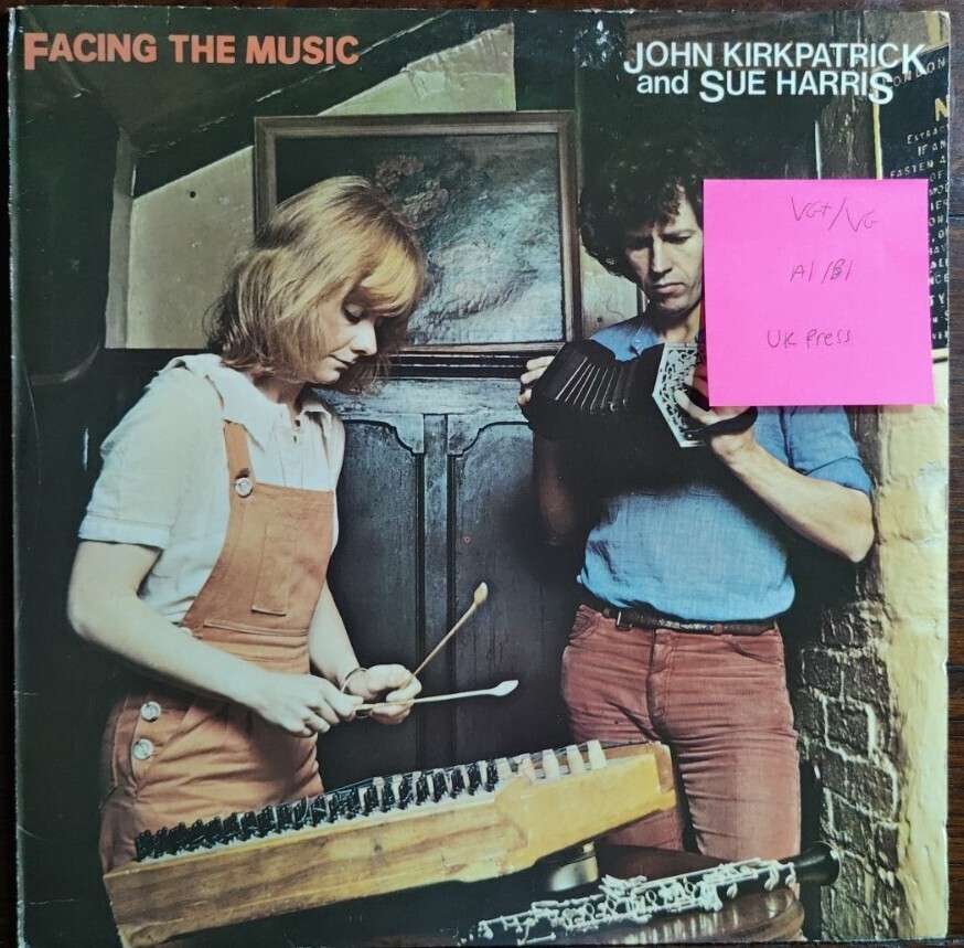 John Kirkpatrick & Sue Harris Facing The Music Vinyl Record LP VG+/VG 12TS408 1980 vinyl record sleeve John Kirkpatrick & Sue Harris Facing The Music Vinyl Record LP VG+/VG 12TS408 1980 sleeve