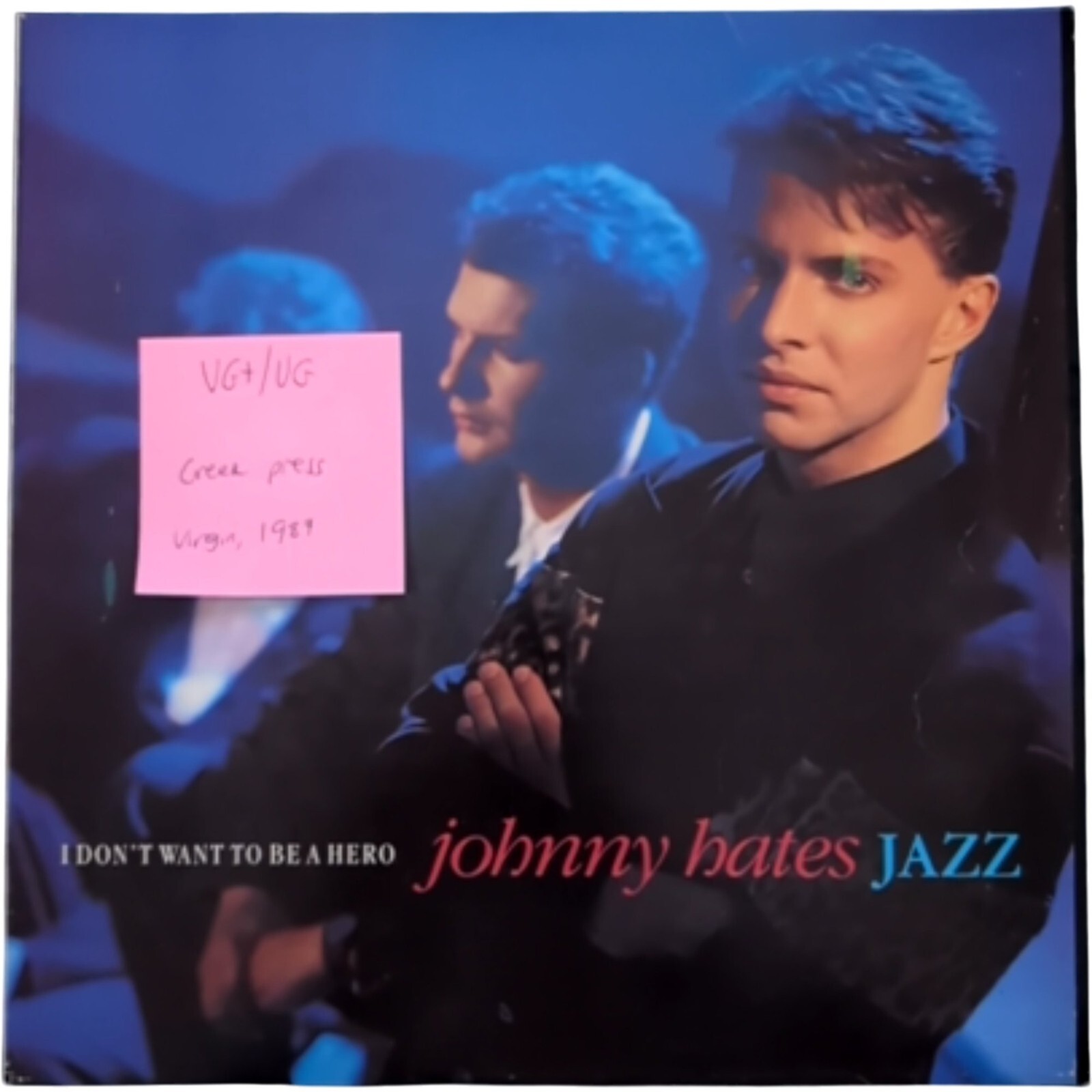 Johnny Hates Jazz I Don't Want To Be A Hero Vinyl Record 12" VG+/VG VG2096 1987 vinyl record sleeve Johnny Hates Jazz I Don't Want To Be A Hero Vinyl Record 12" VG+/VG VG2096 1987 sleeve