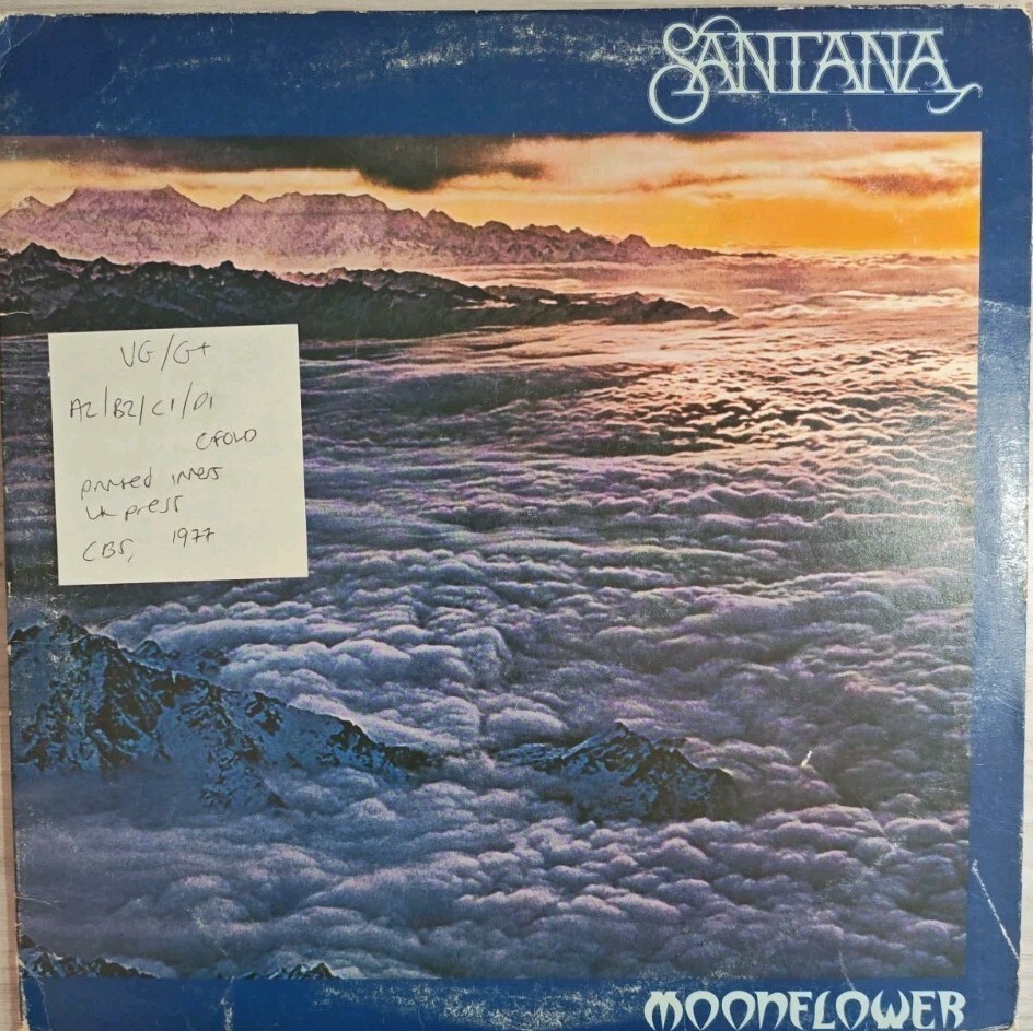 Santana Moonflower Vinyl Record 2LP VG/G+ CBS 88272 1977 vinyl record sleeve Santana Moonflower Vinyl Record 2LP VG/G+ CBS 88272 1977 sleeve