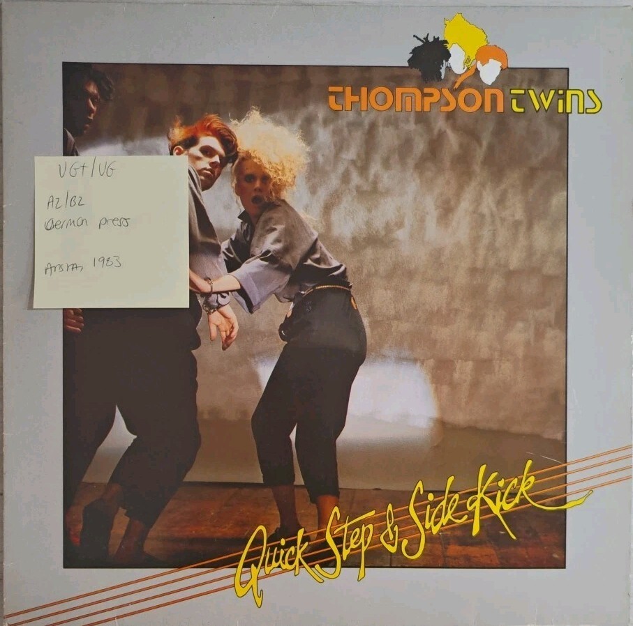 Thompson Twins Quick Step & Side Kick Vinyl Record LP VG+/VG 204924 1983 vinyl record sleeve Thompson Twins Quick Step & Side Kick Vinyl Record LP VG+/VG 204924 1983 sleeve