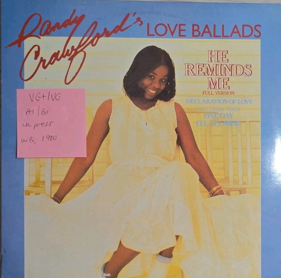 Randy Crawford Love Ballads Vinyl Record 12" VG+/VG K17970T 1980 vinyl record sleeve Randy Crawford Love Ballads Vinyl Record 12" VG+/VG K17970T 1980 sleeve