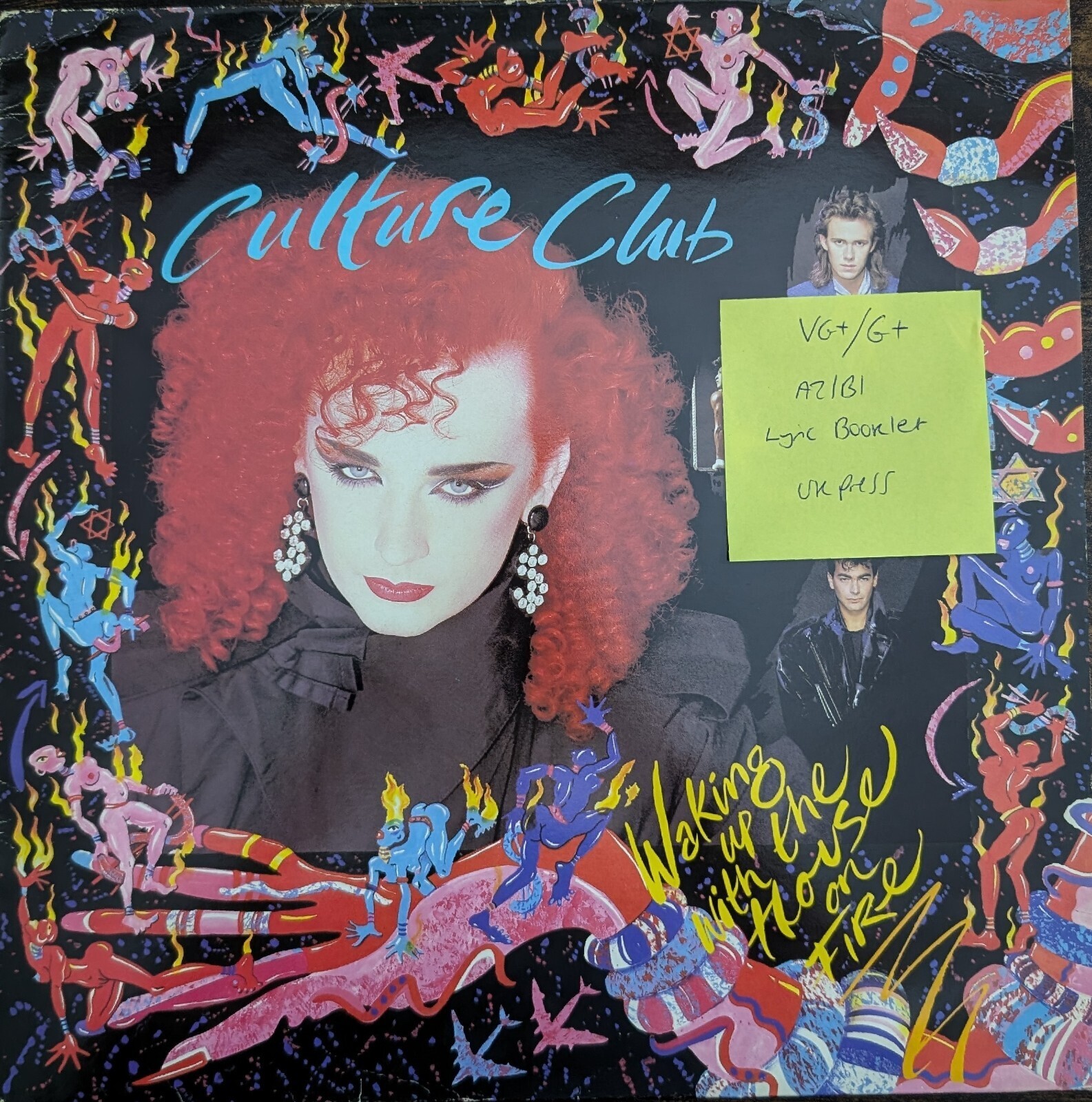Culture Club Waking Up With The House On Fire Vinyl Record LP VG+/G+ V2330 1984 vinyl record sleeve Culture Club Waking Up With The House On Fire Vinyl Record LP VG+/G+ V2330 1984 sleeve