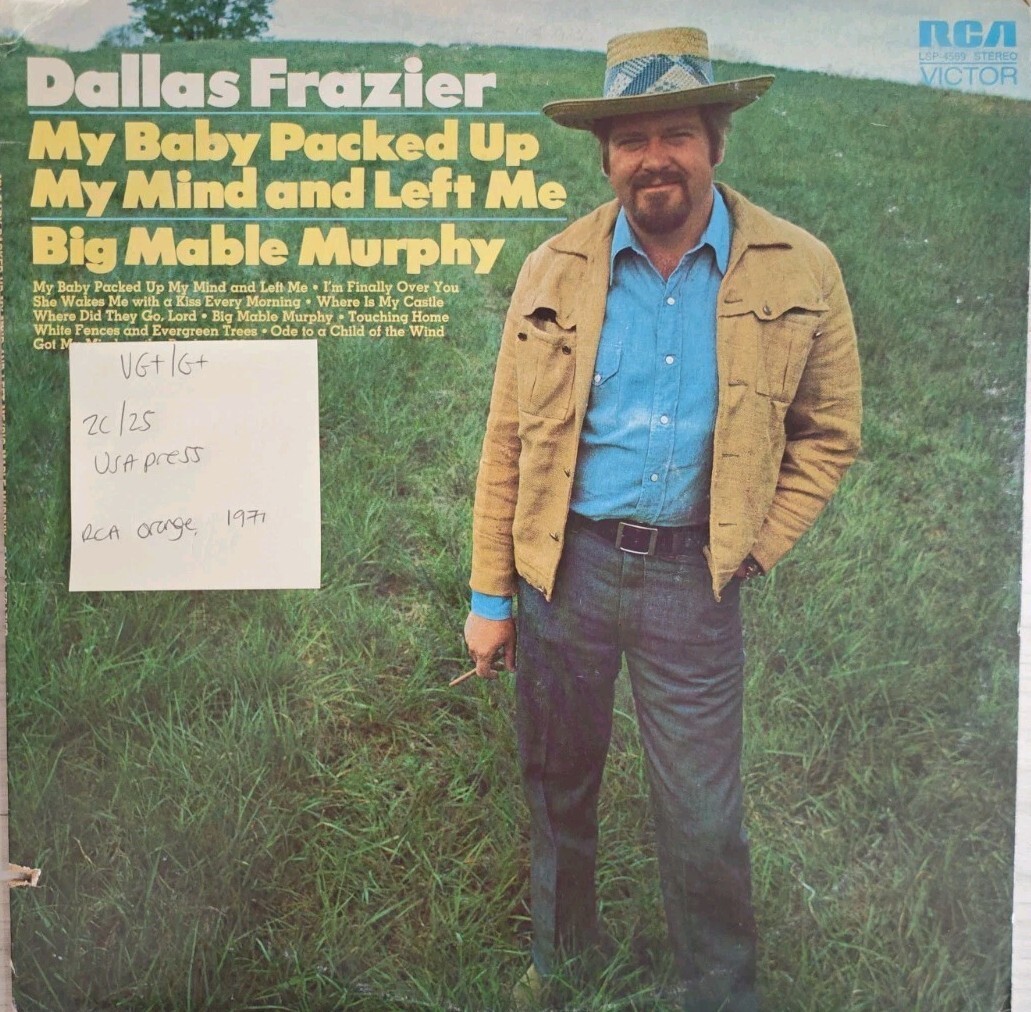 Dallas Frazier My Baby Packed Up Vinyl Record LP VG+/G+ LSP4569 1971 vinyl record sleeve Dallas Frazier My Baby Packed Up Vinyl Record LP VG+/G+ LSP4569 1971 sleeve