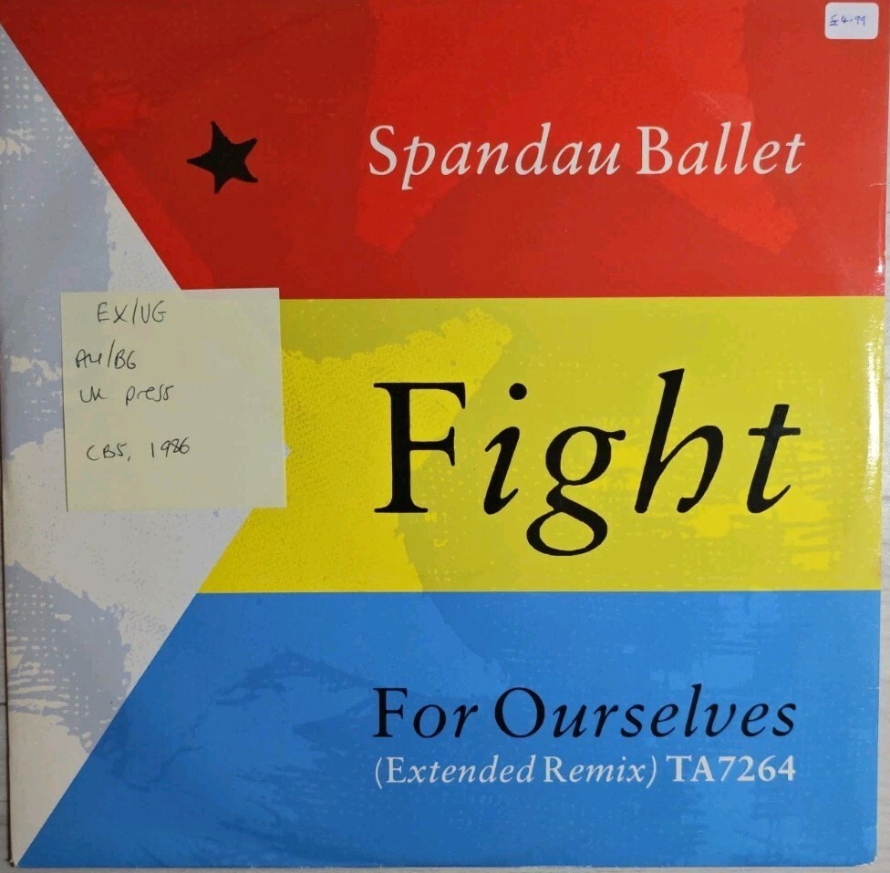 Spandau Ballet Fight For Ourselves Vinyl Record 12" EX/VG TA7264 1986 vinyl record sleeve Spandau Ballet Fight For Ourselves Vinyl Record 12" EX/VG TA7264 1986 sleeve