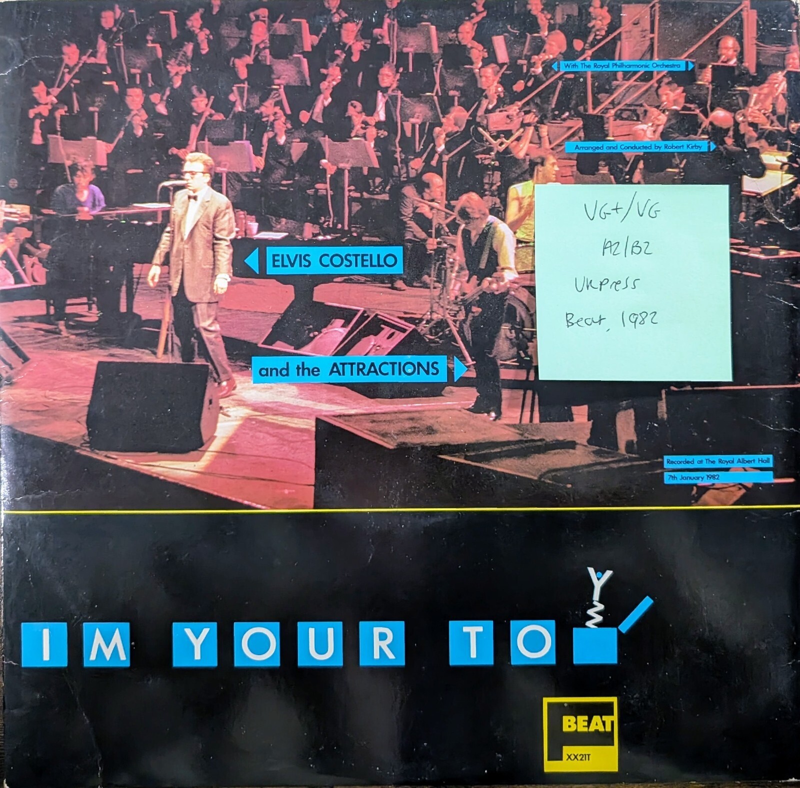 Elvis Costello & The Attractions I'm Your Toy Vinyl Record VG+/VG XX21T 1982 sleeve