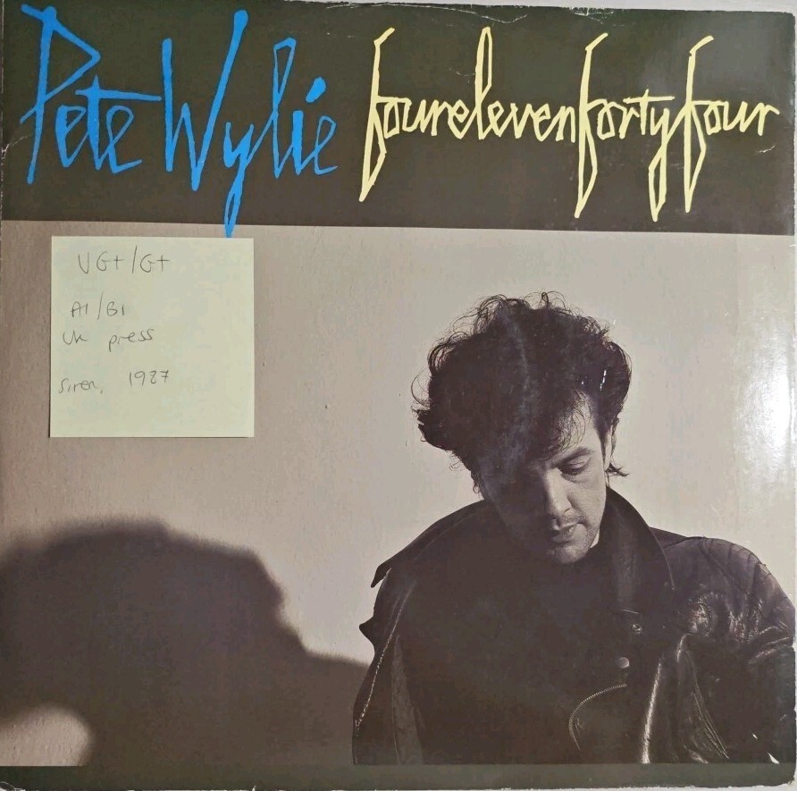 Pete Wylie Fourelevenfortyfour Vinyl Record VG+/G+ SRN59-12 1987 vinyl record sleeve Pete Wylie Fourelevenfortyfour Vinyl Record VG+/G+ SRN59-12 1987 sleeve
