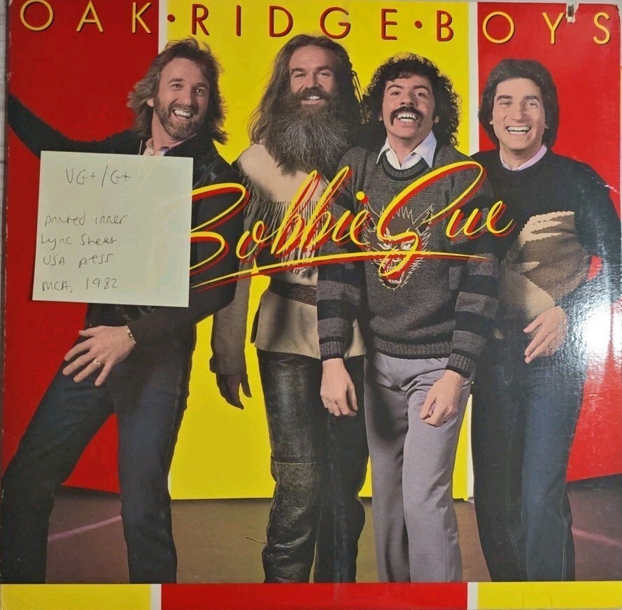 Oak Ridge Boys Bobbie Sue Vinyl Record VG+/G+ MCA 5294 1982 vinyl record sleeve Oak Ridge Boys Bobbie Sue Vinyl Record VG+/G+ MCA 5294 1982 sleeve