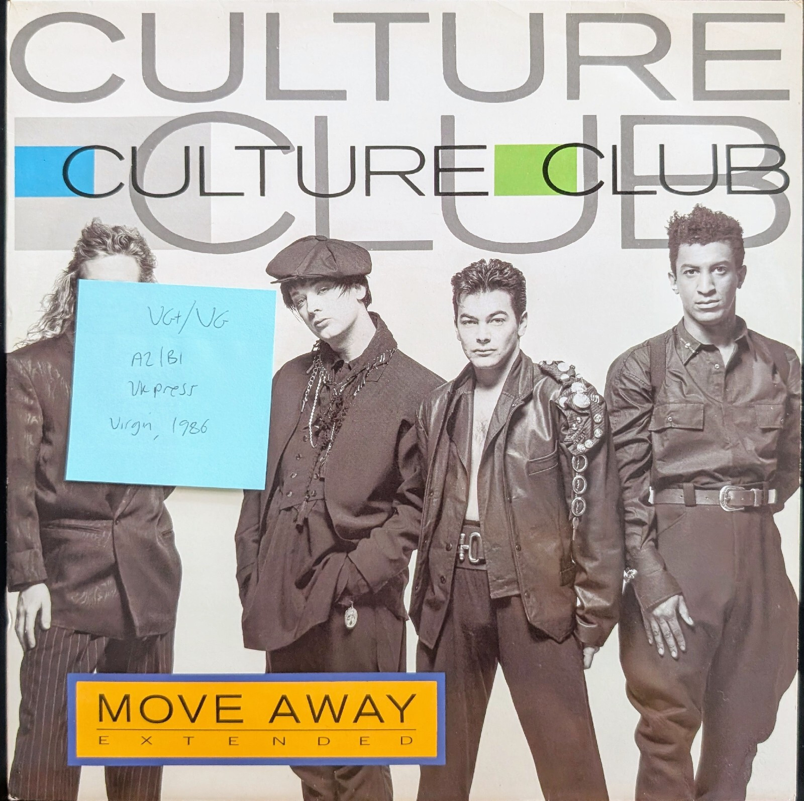 Cultire Club Move Away Vinyl Record VG+/VG  VS 845 12  1986 sleeve