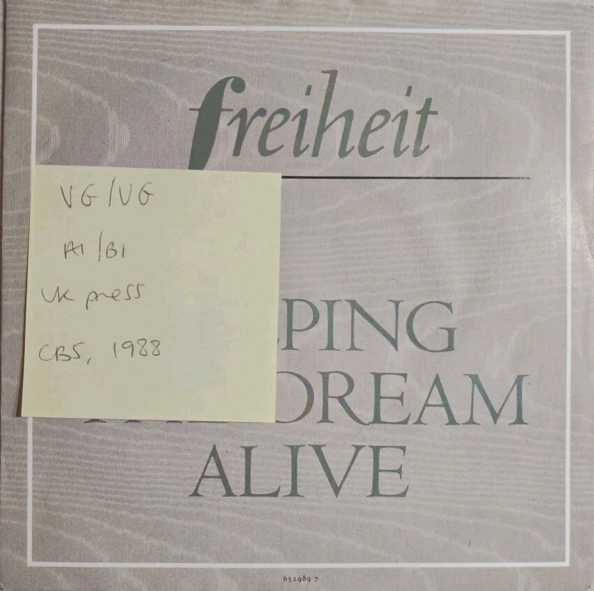 Freiheit Keeping The Dream Alive Vinyl Record VG/VG 652989 7 1988 sleeve